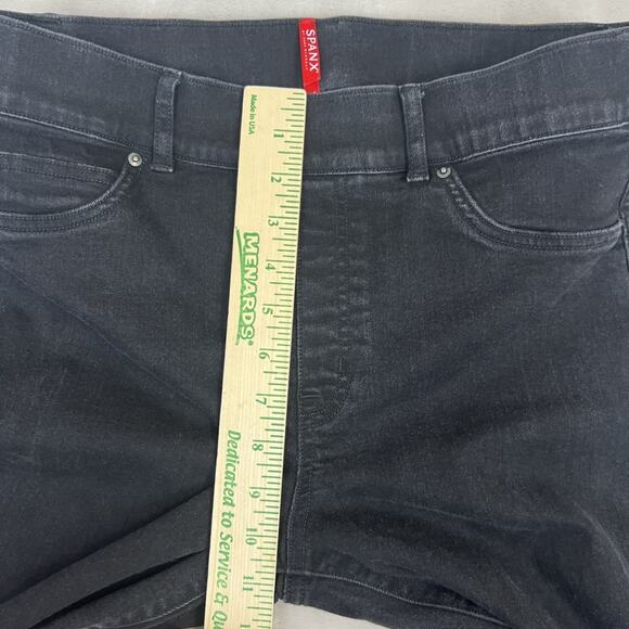 Spanx Jeans Womens Large Black Ankle Skinny Tummy Control Elastic Waist Pull On - Picture 6 of 13